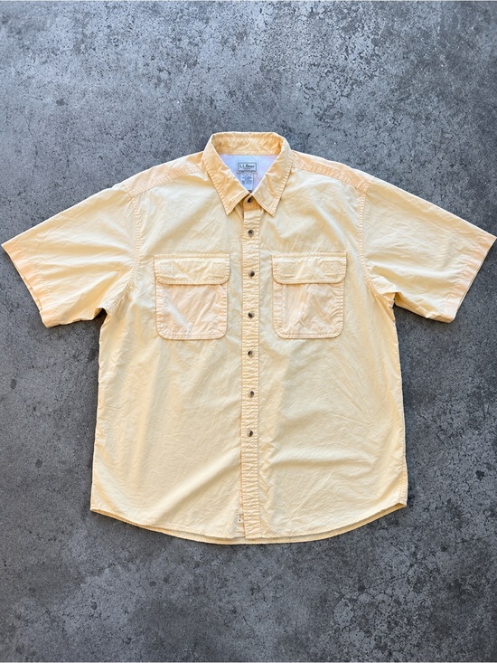 L.L. Bean Other - L.L.Bean Fishing Shirt Large Yellow Vented Outdoor Utility Cotton Button Up